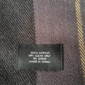 Brown Plaid Acrylic Scarf  9" x 72"